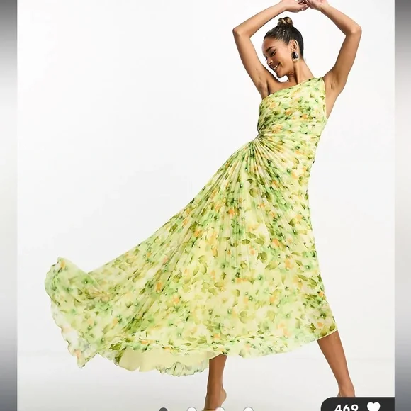 Mango | Dresses | Mango Premium Asymmetric Floral Midi Dress With Cut Out Detail In Yellow Green | Poshmark Mango | Dresses | Mango Premium Asymmetric Floral Midi Dress With Cut Out Detail In Yellow Green | Poshmark